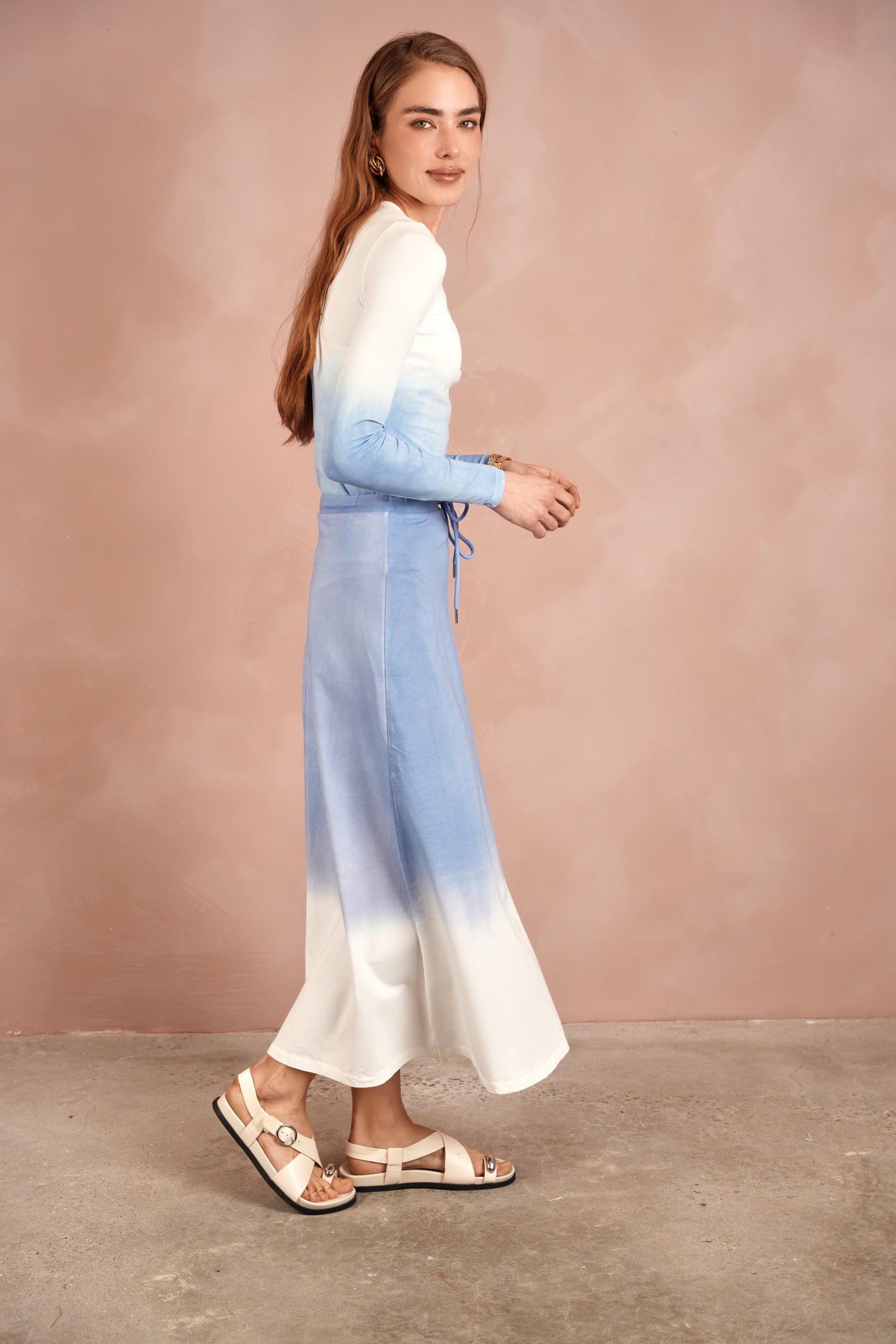 Dip Dye Bell Skirt - Long