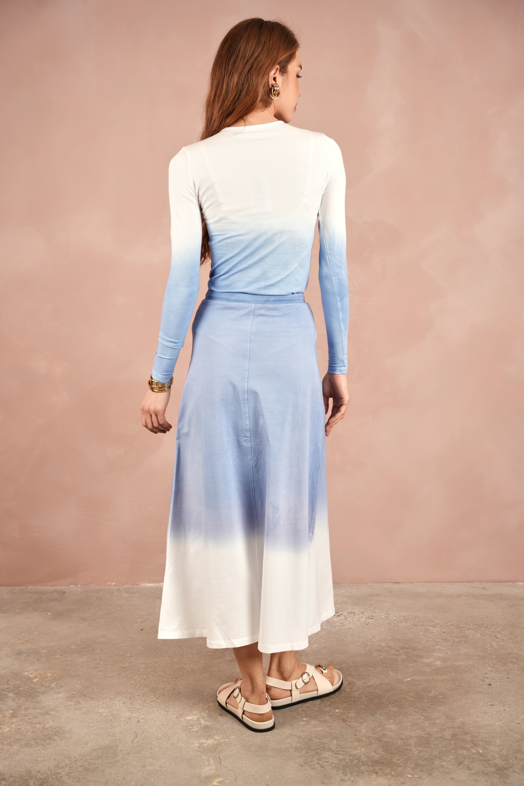 Dip Dye Bell Skirt - Long