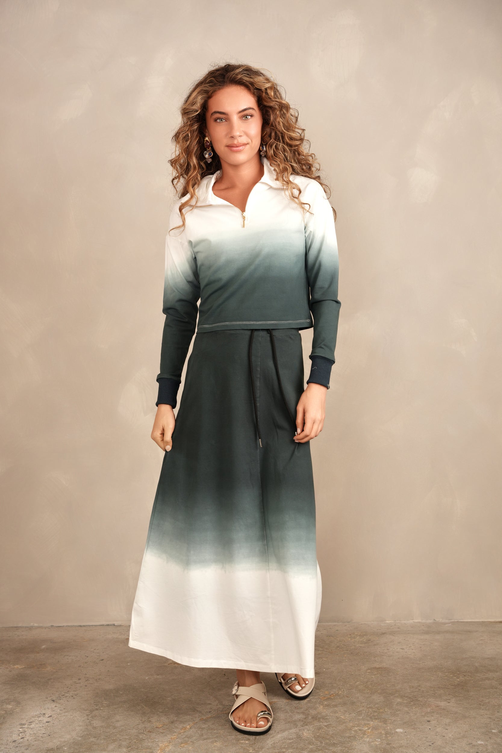 Dip Dye Bell Skirt - Long