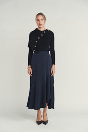 Cape Sweater w gold buttons