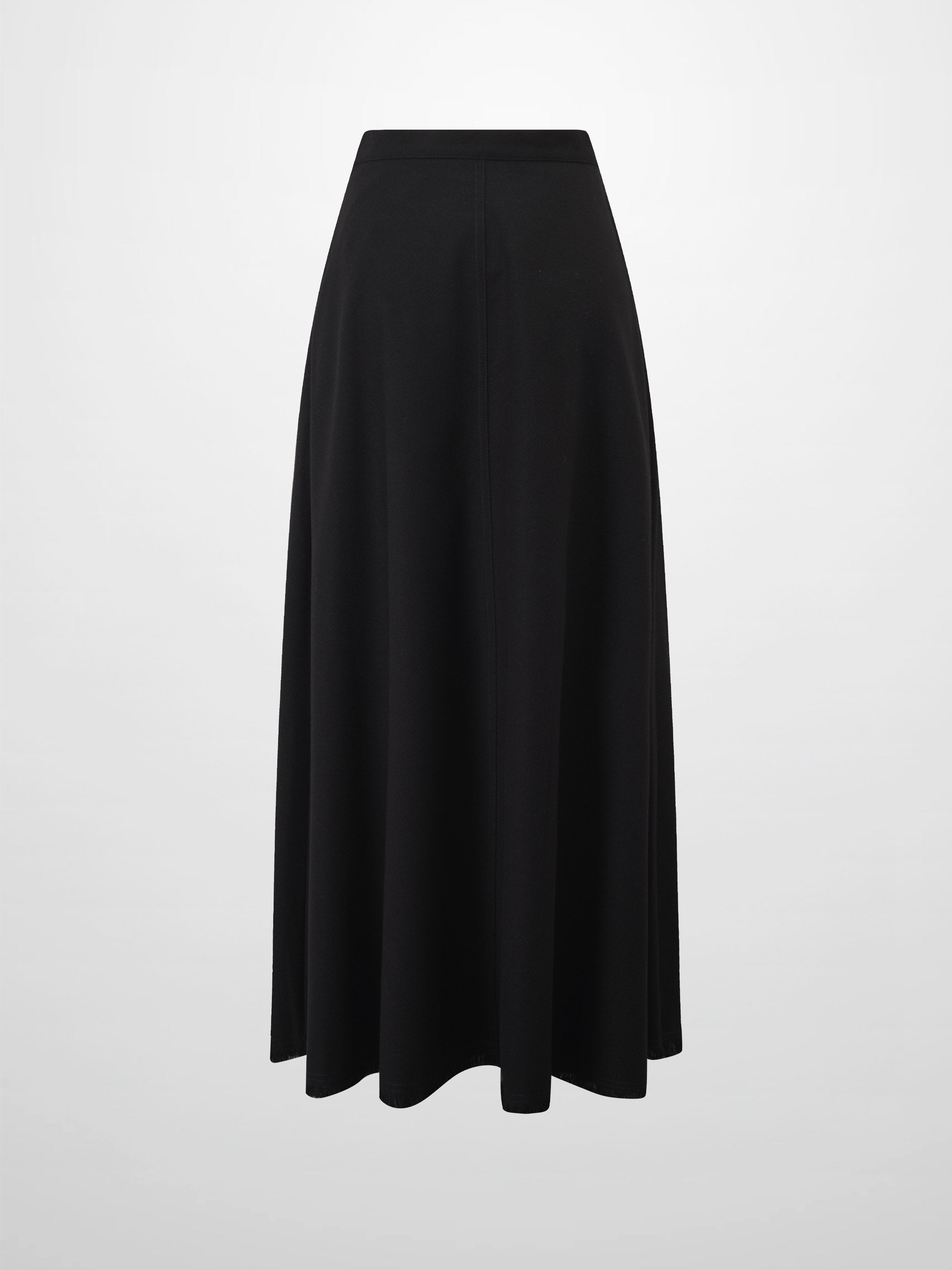 Fringe Circle Skirt-Black