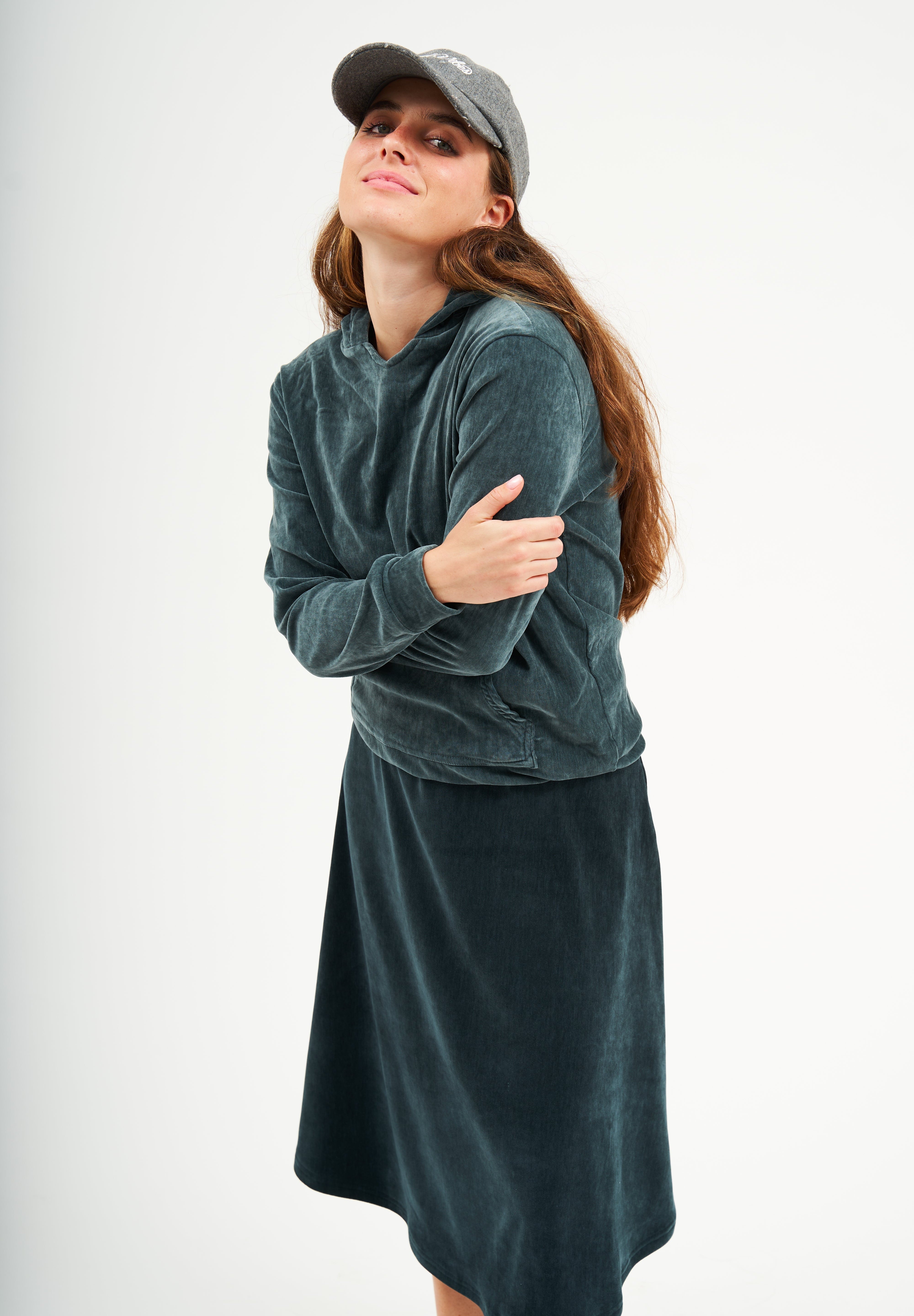 Velvet Shishi Skirt - Jewel Teal