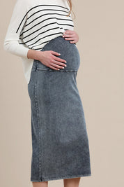 Sapphire Maternity Skirt in Midwash Denim