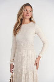 Lace Maxi Skirt- Cream