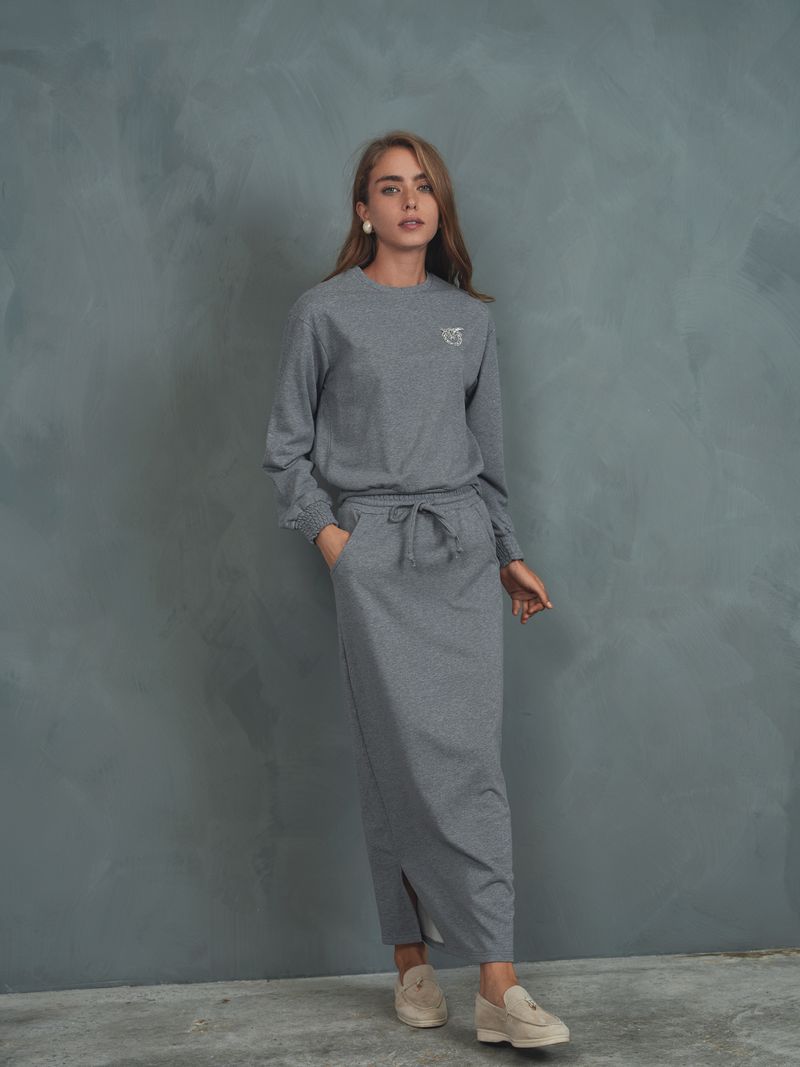 Smocked Waist Sweatskirt