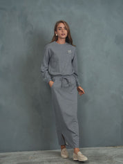 Smocked Waist Sweatskirt