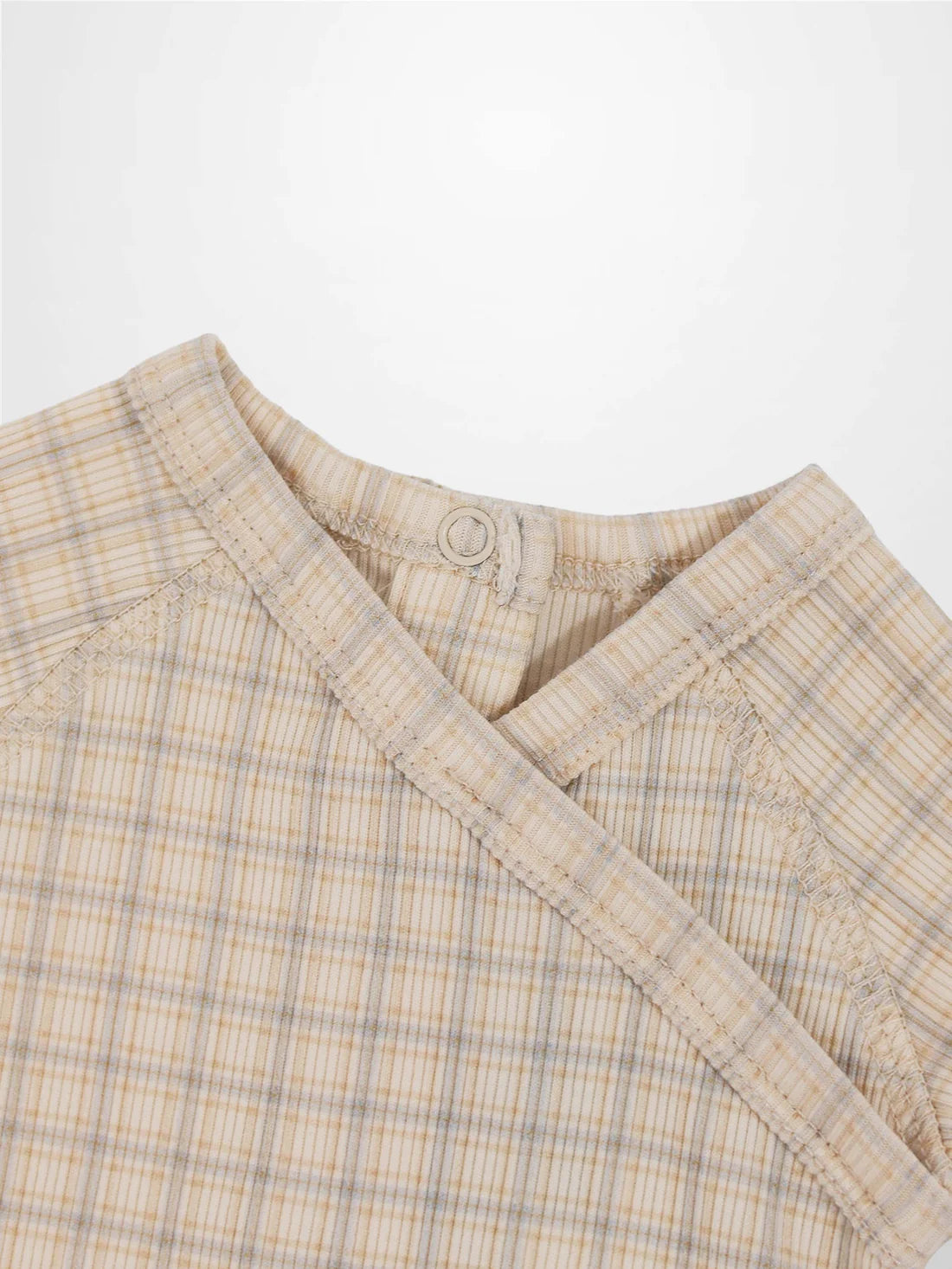 Oatmeal Grid Stretchy - Blue