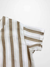 Tan and White Stripe Romper