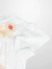 Embroidered Flower Romper
