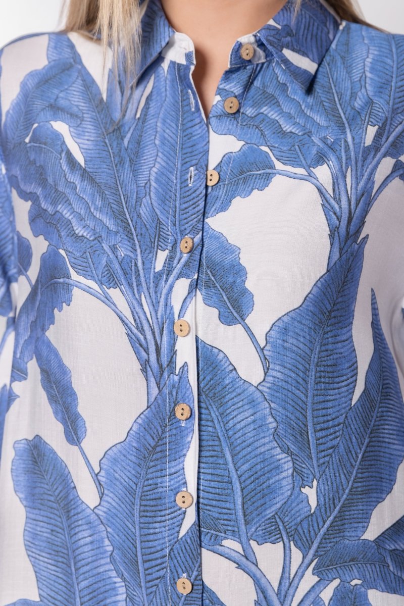 Lindsey Dress (White/Blue)