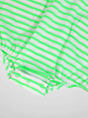 Neon Green Striped Romper