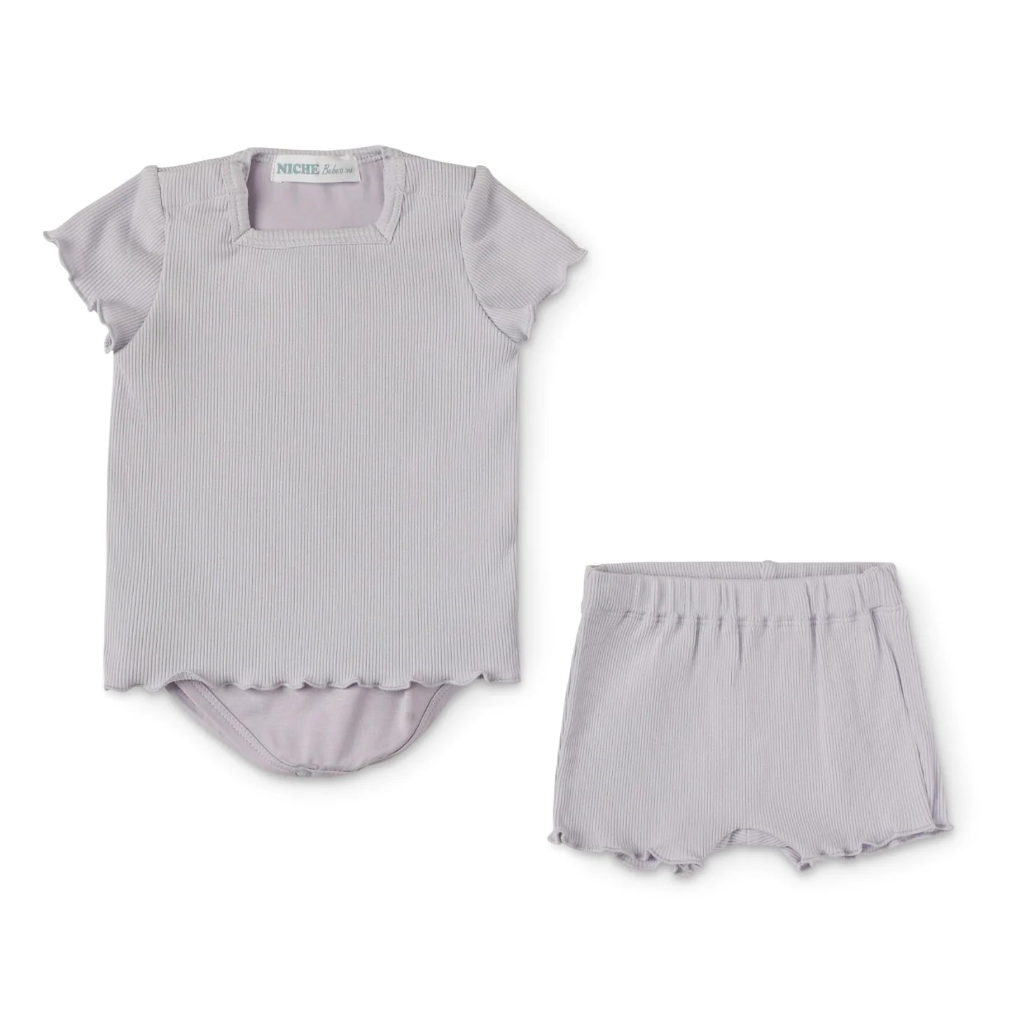 Square Neck Ribbed Set