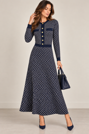 KNIT HONEYCOMB DRESS (D4)