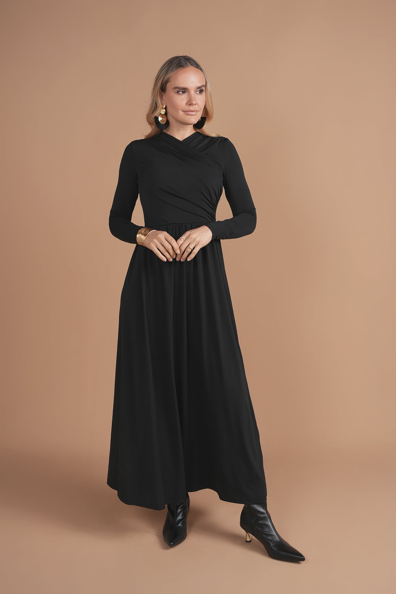 Bliss Crossover Overlay Maxi Black Jersey