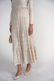 Lace Maxi Skirt- Cream