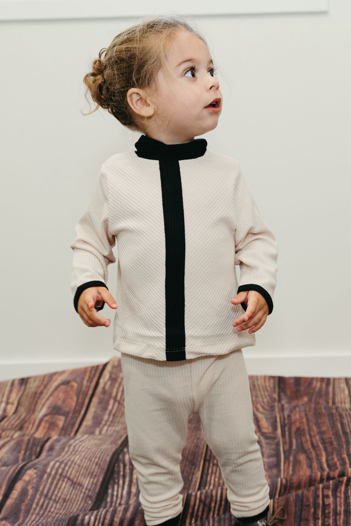 Ivory Herringbone Stripe Set