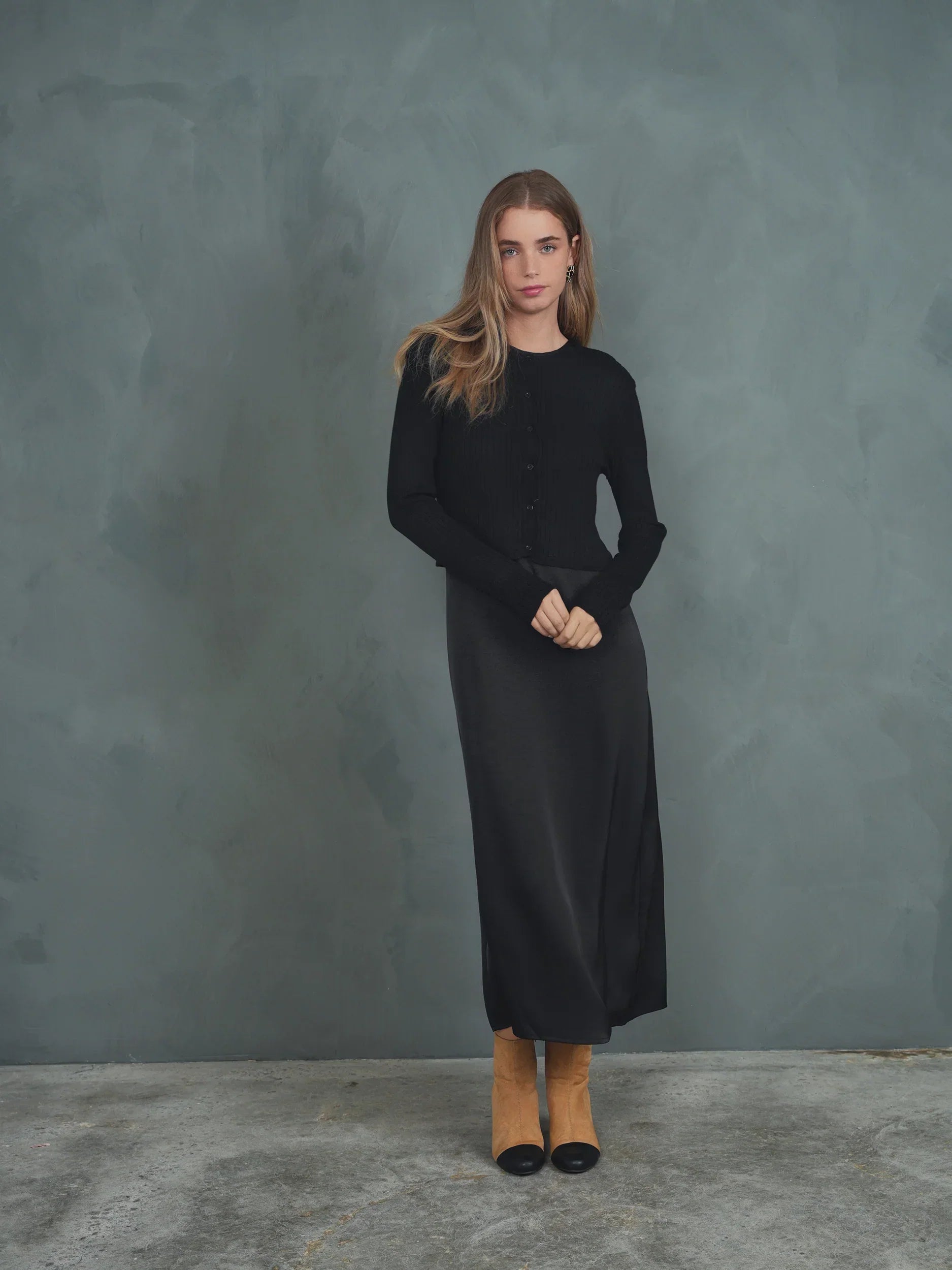 Wide Rib Knit Cardigan
