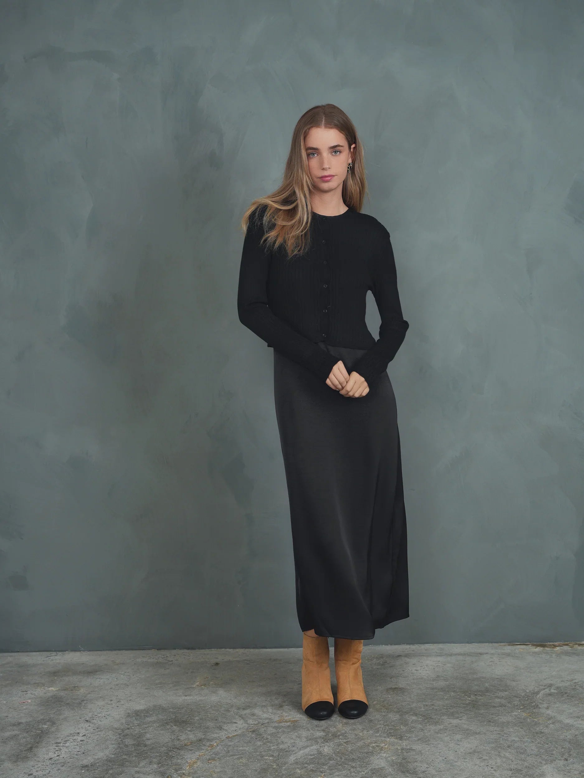 Wide Rib Knit Cardigan