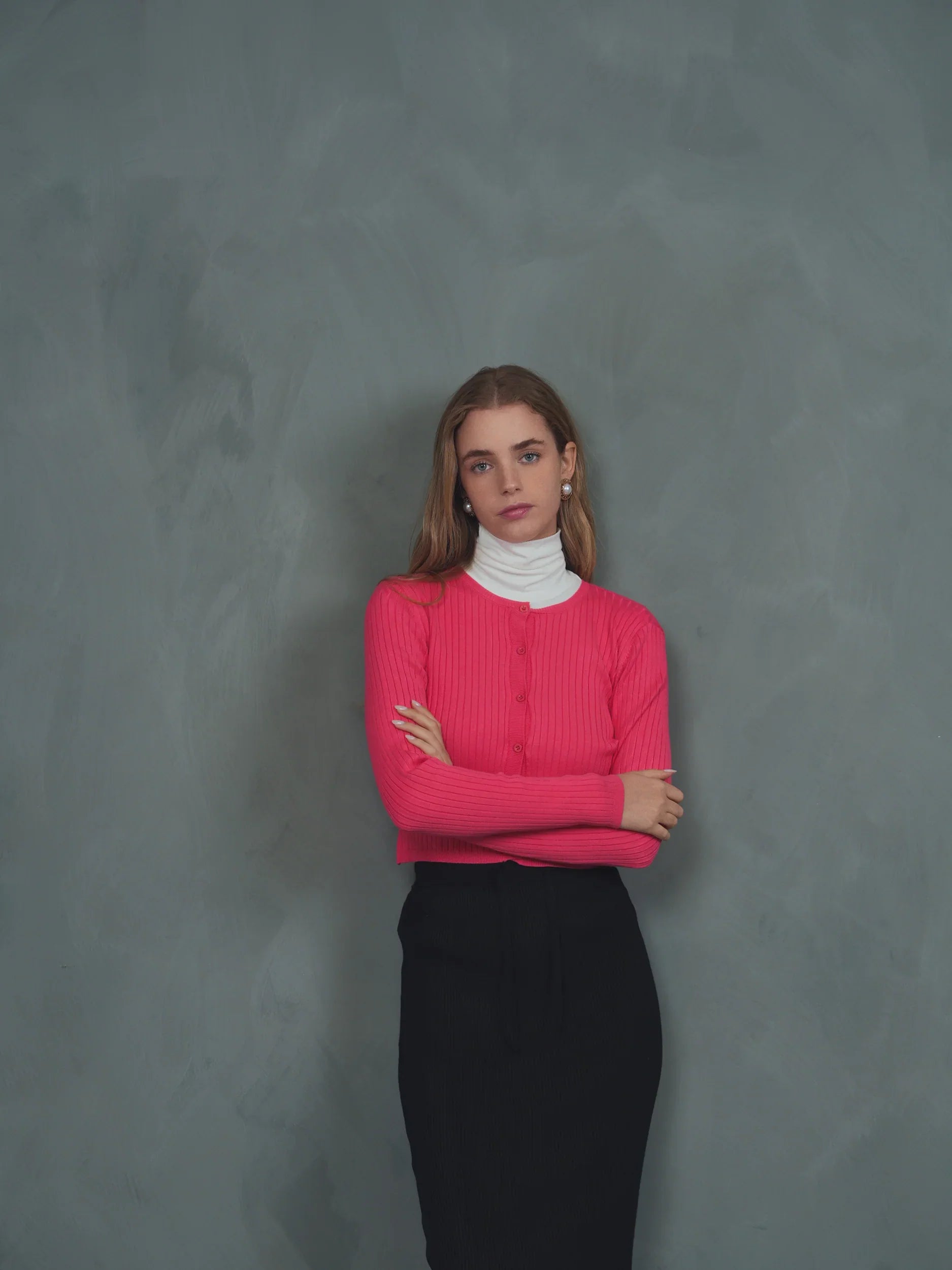 Wide Rib Knit Cardigan