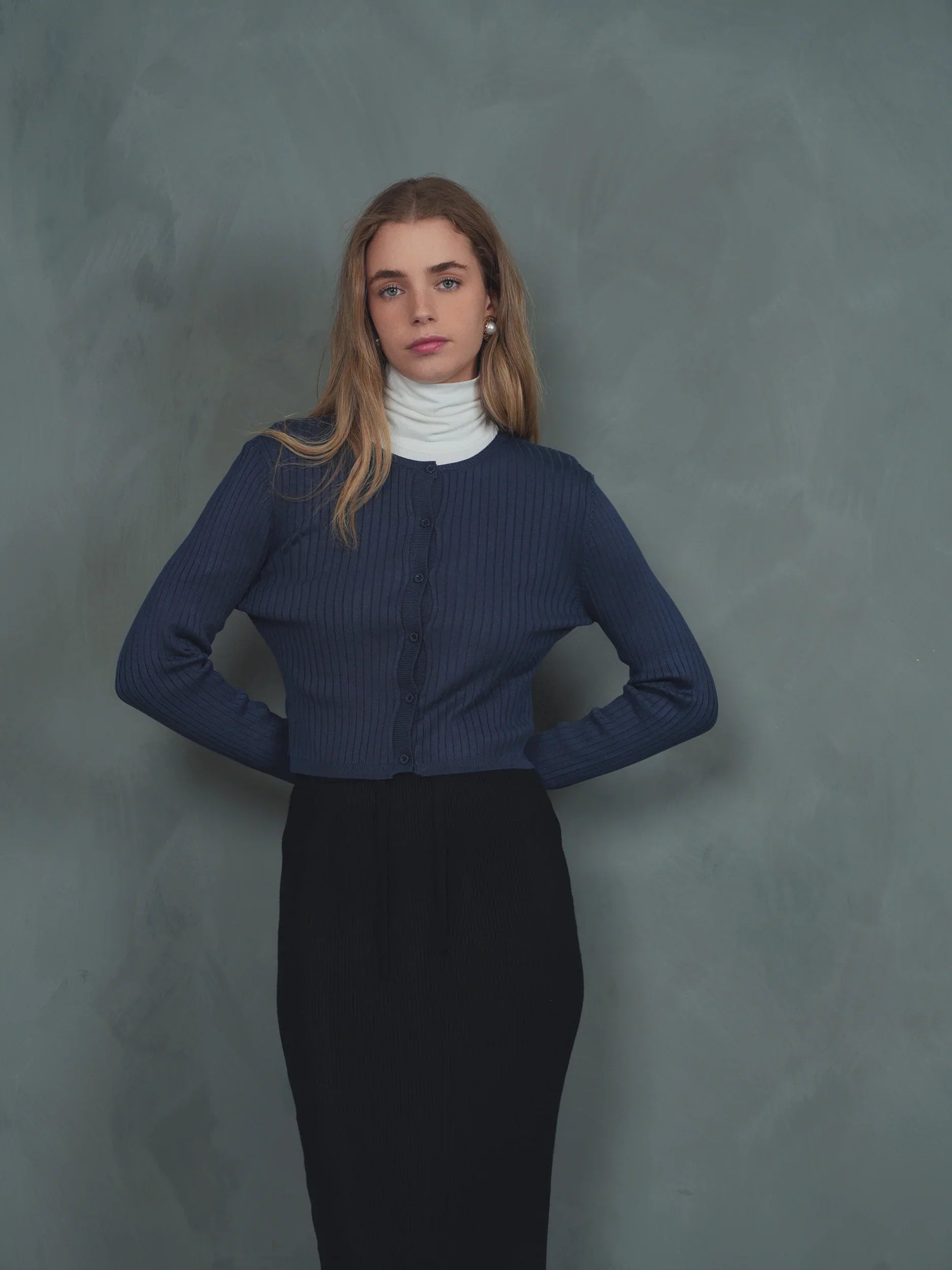 Wide Rib Knit Cardigan