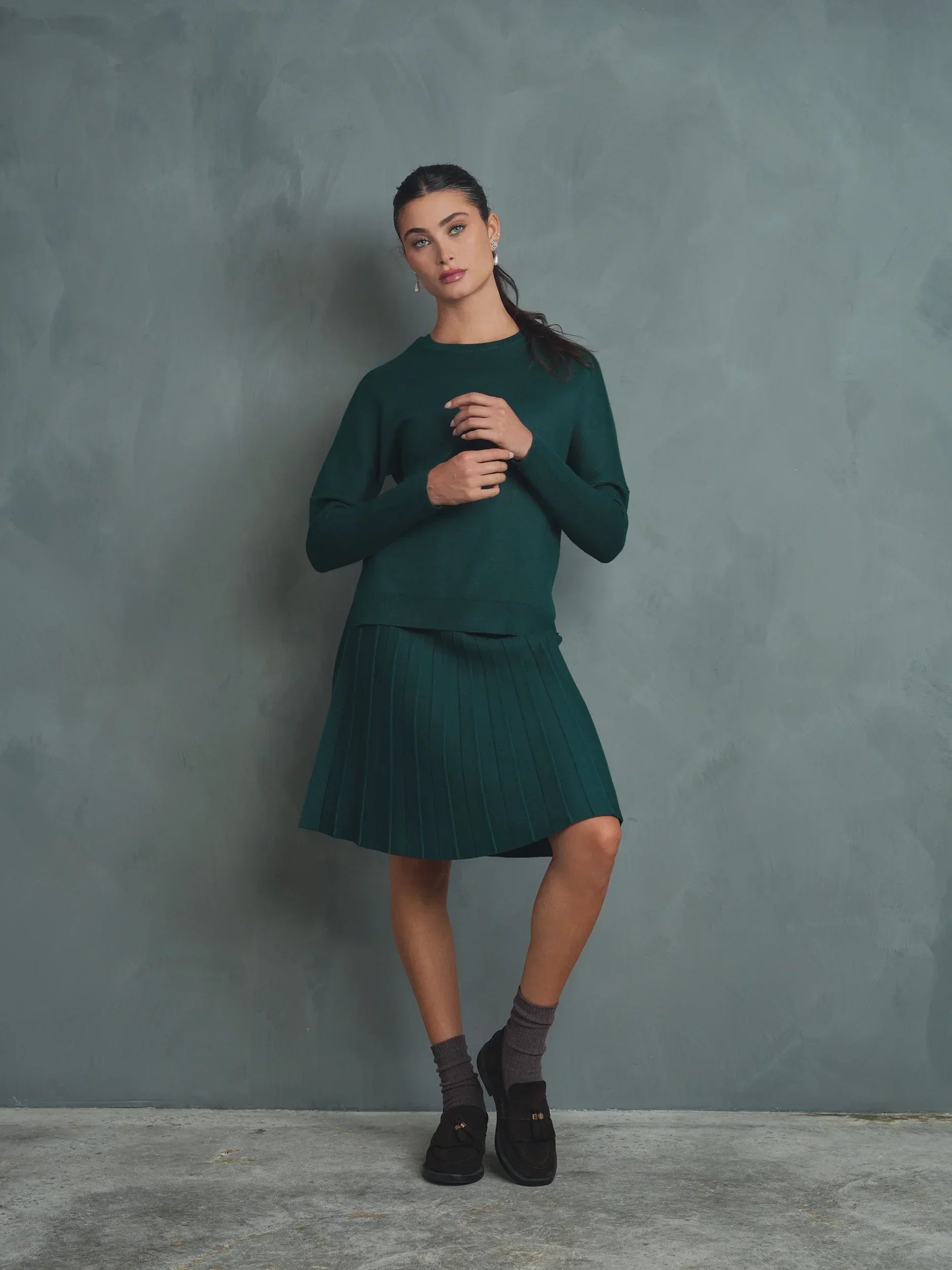 Knit Pleated Skirt - 23"