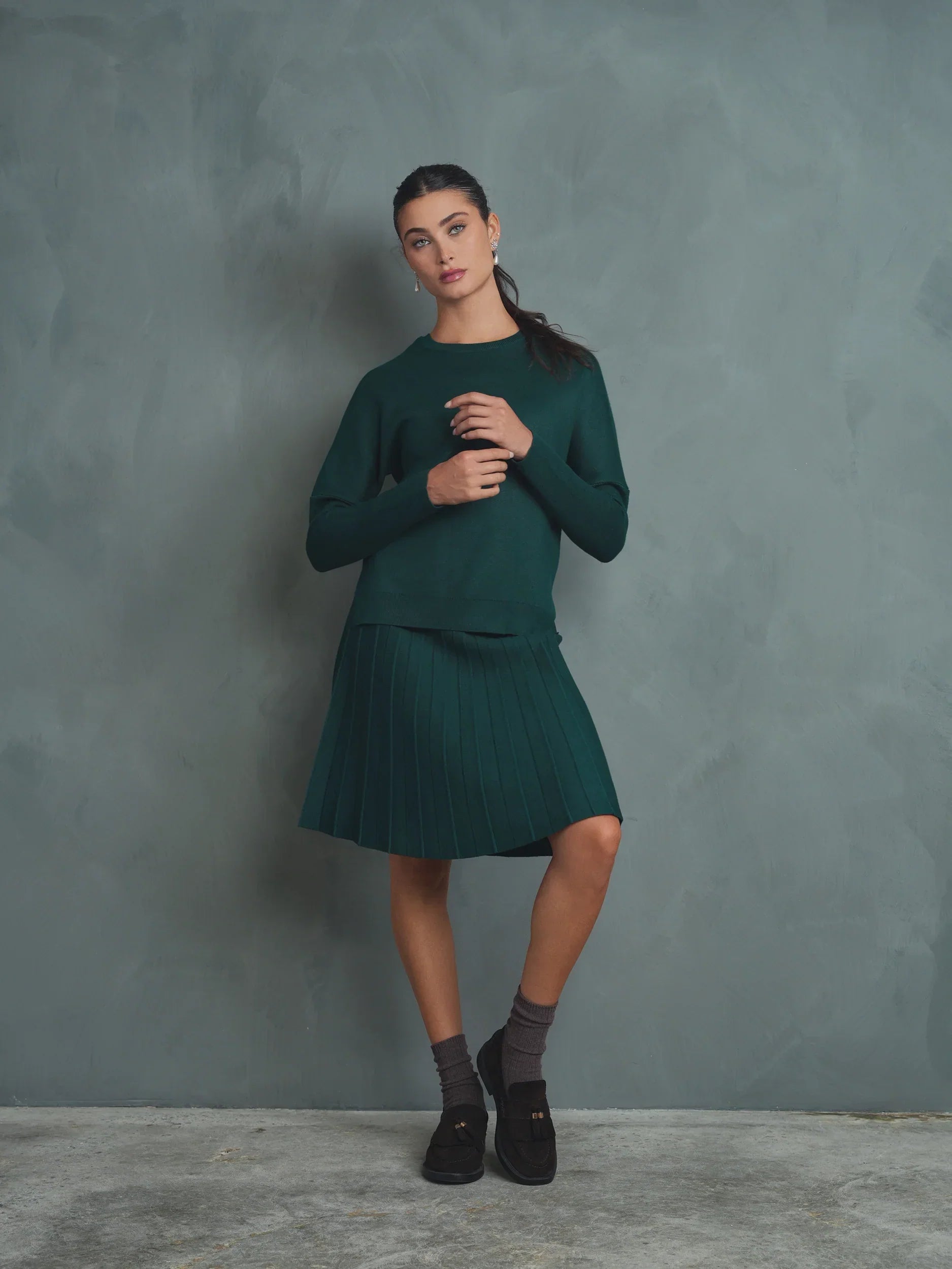 Knit Pleated Skirt - 23"