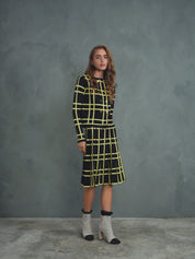 Jacquard Knit Pleated Skirt