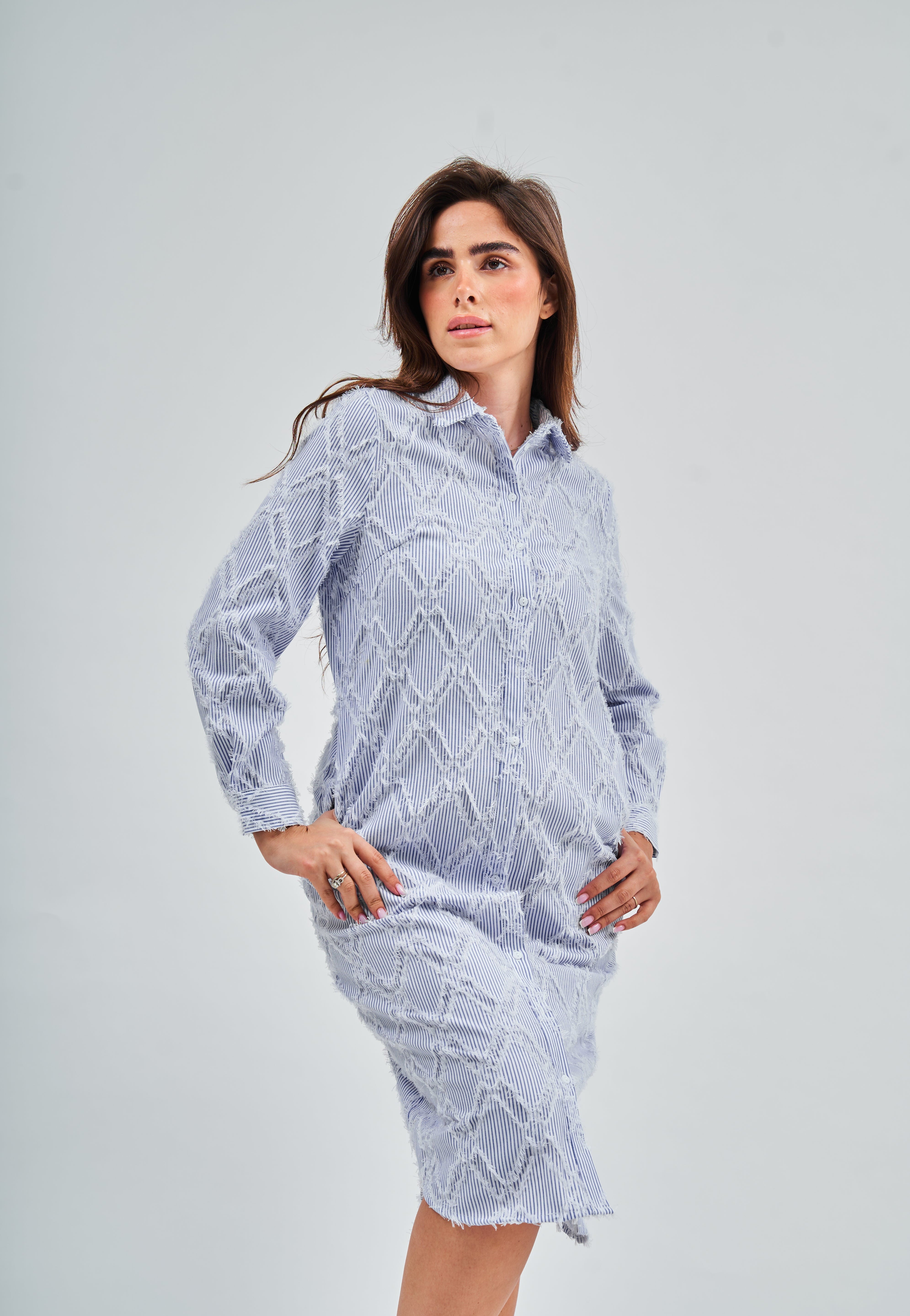 (Cotton) Fringe Dress With Pockets