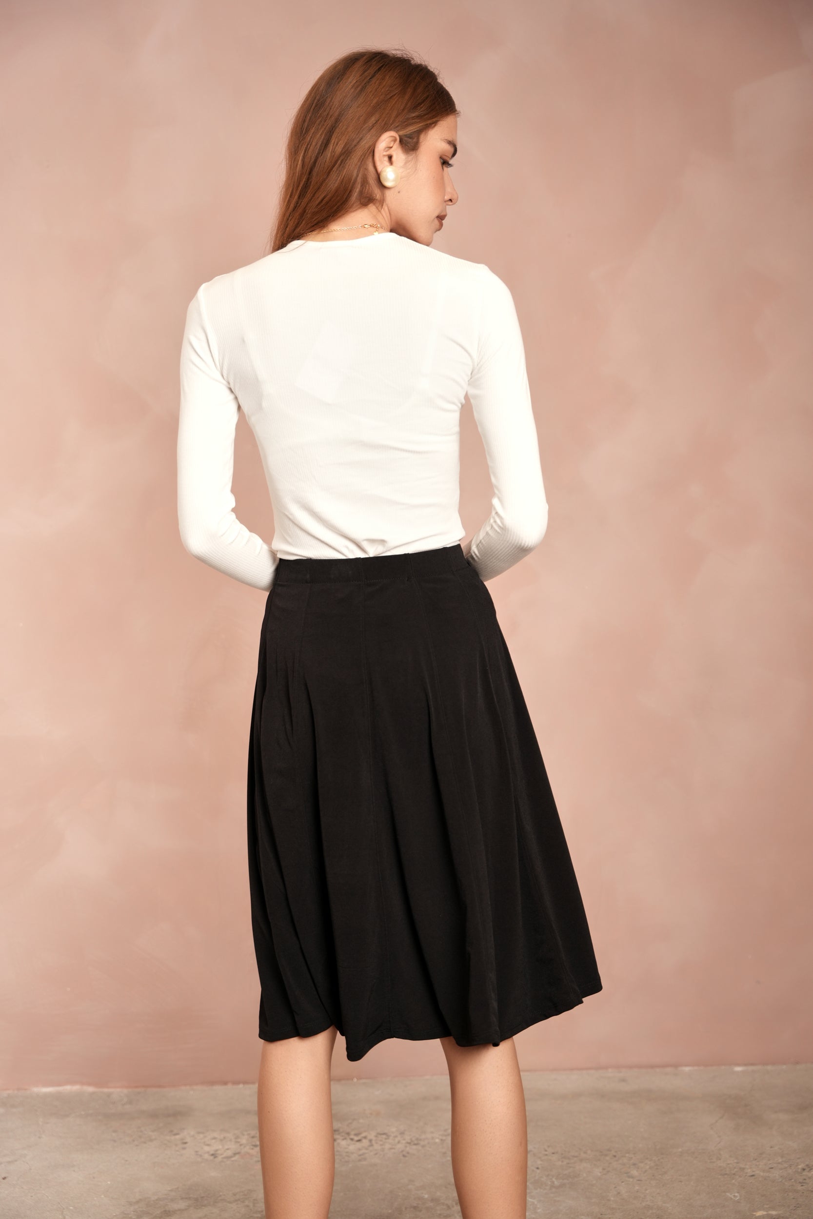 Slinky Panel Skirt - Knee Length