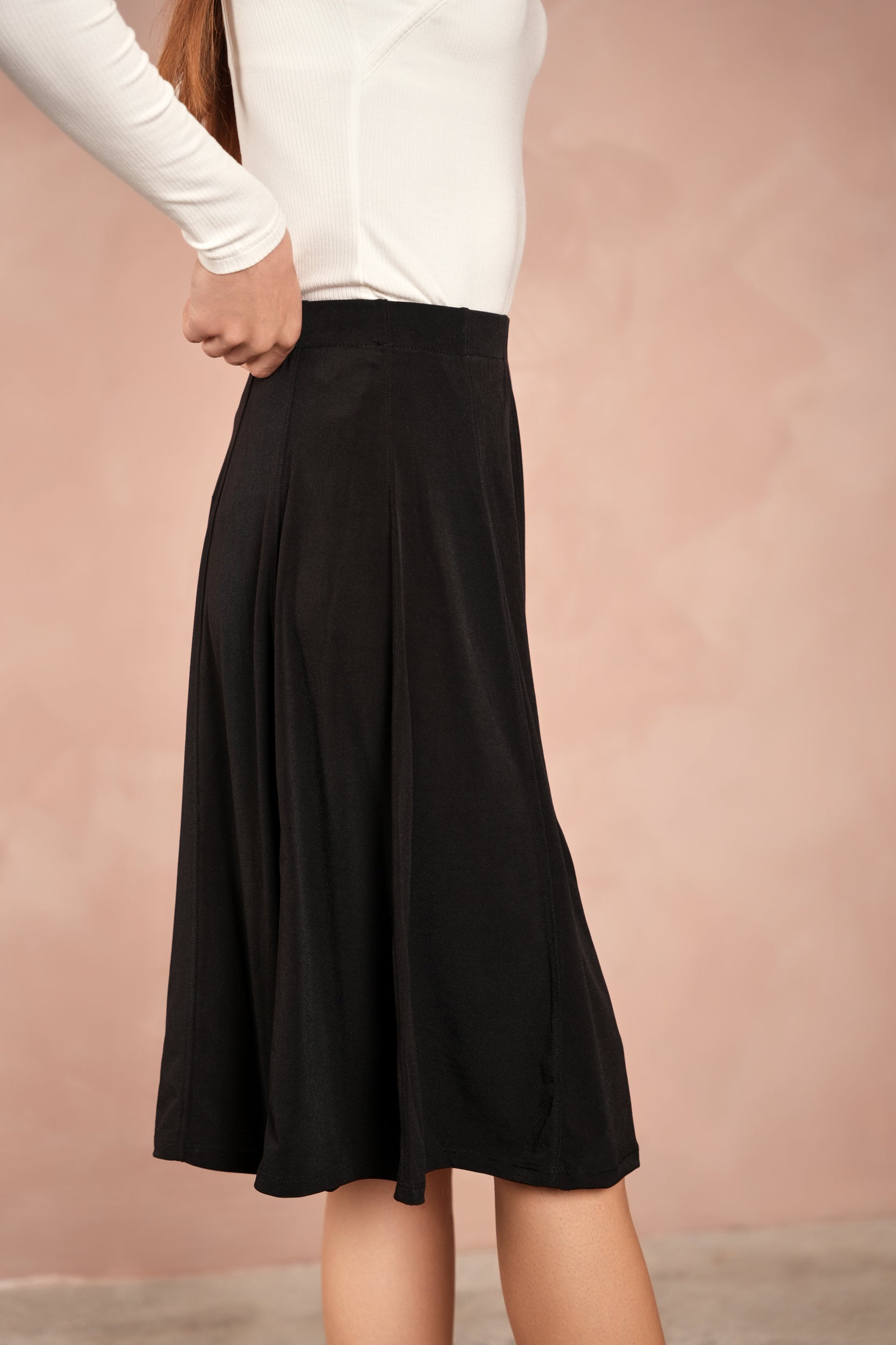 Slinky Panel Skirt - Knee Length