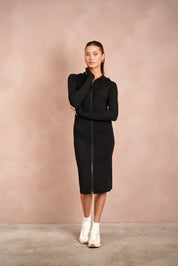 Soft Rib Zipper Dress