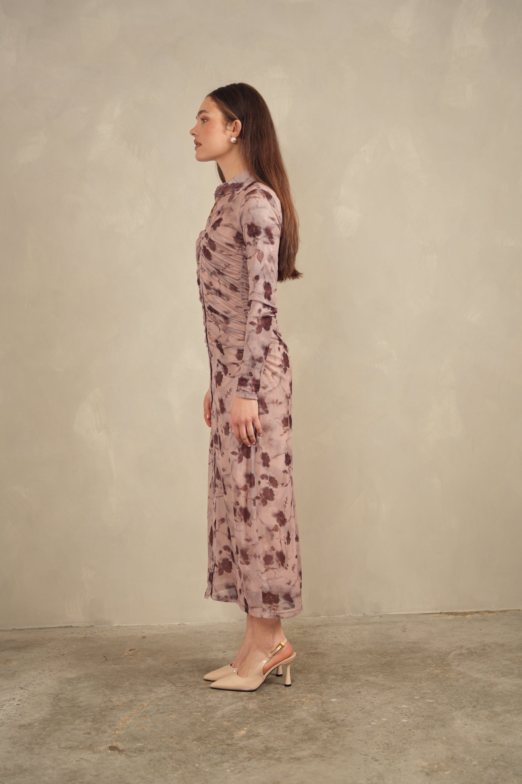 Mesh Ruched Dress