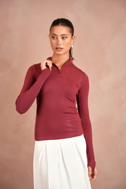 High Neck Zipper Top