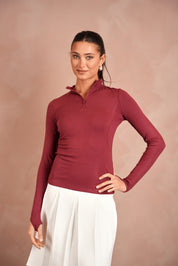 High Neck Zipper Top