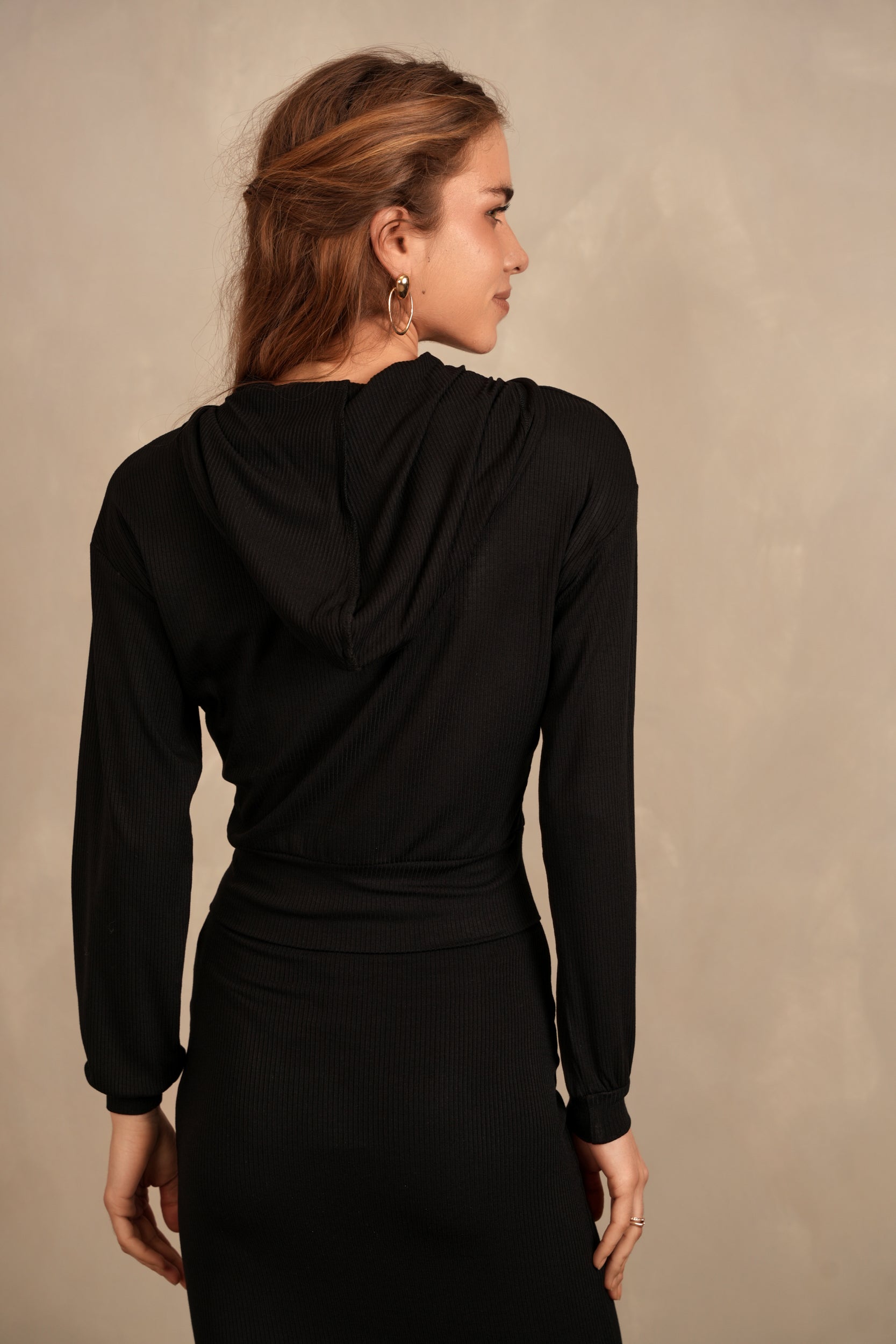 Cropped Zipper Hoodie