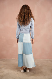 Color Block Flare Skirt