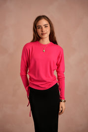 Soft Rib Ruched Dolman Top
