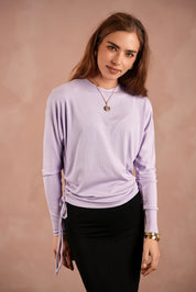 Soft Rib Ruched Dolman Top