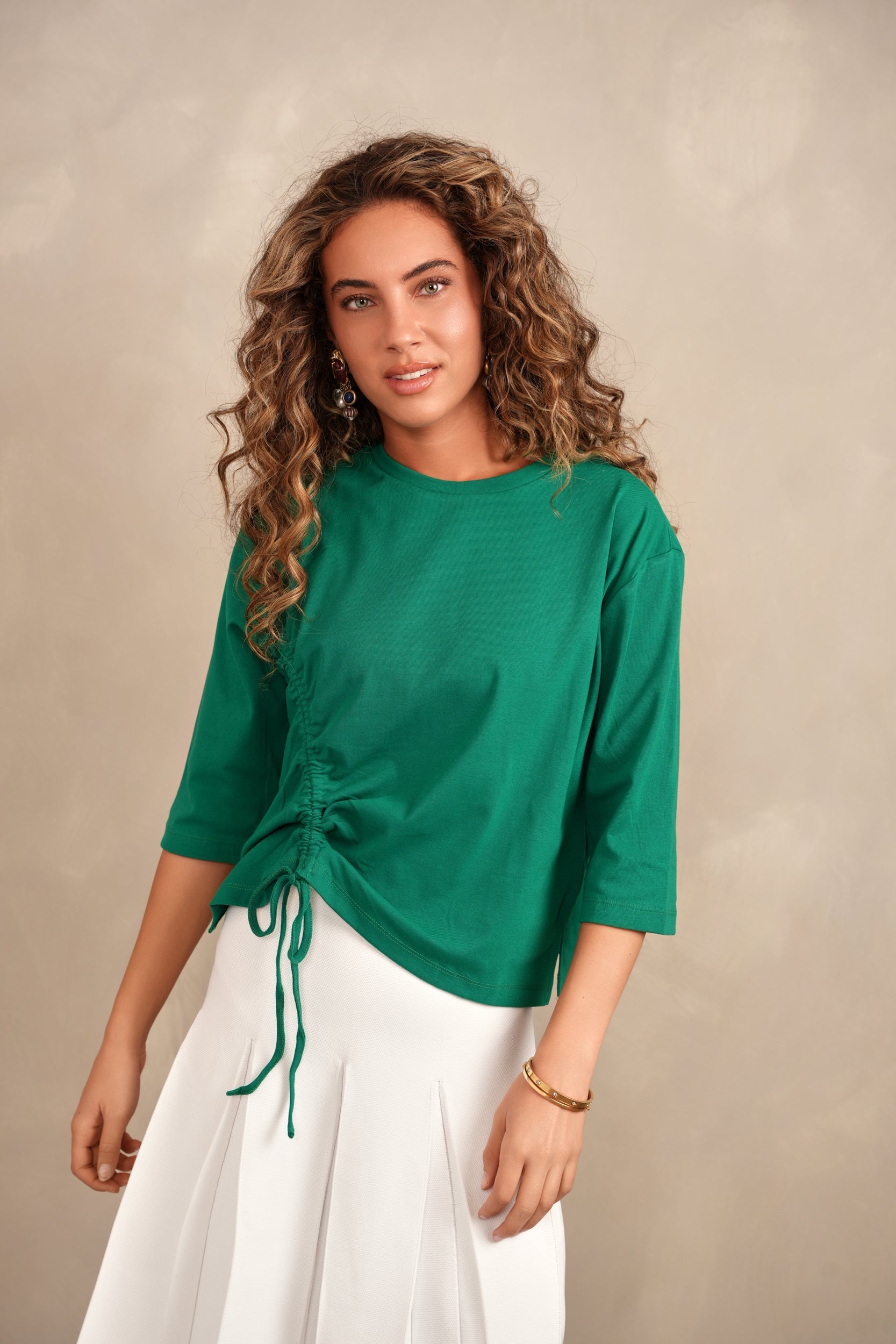 Boxy Tee With Ruching