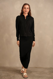 Soft Rib Dolman Sleeve Shirt