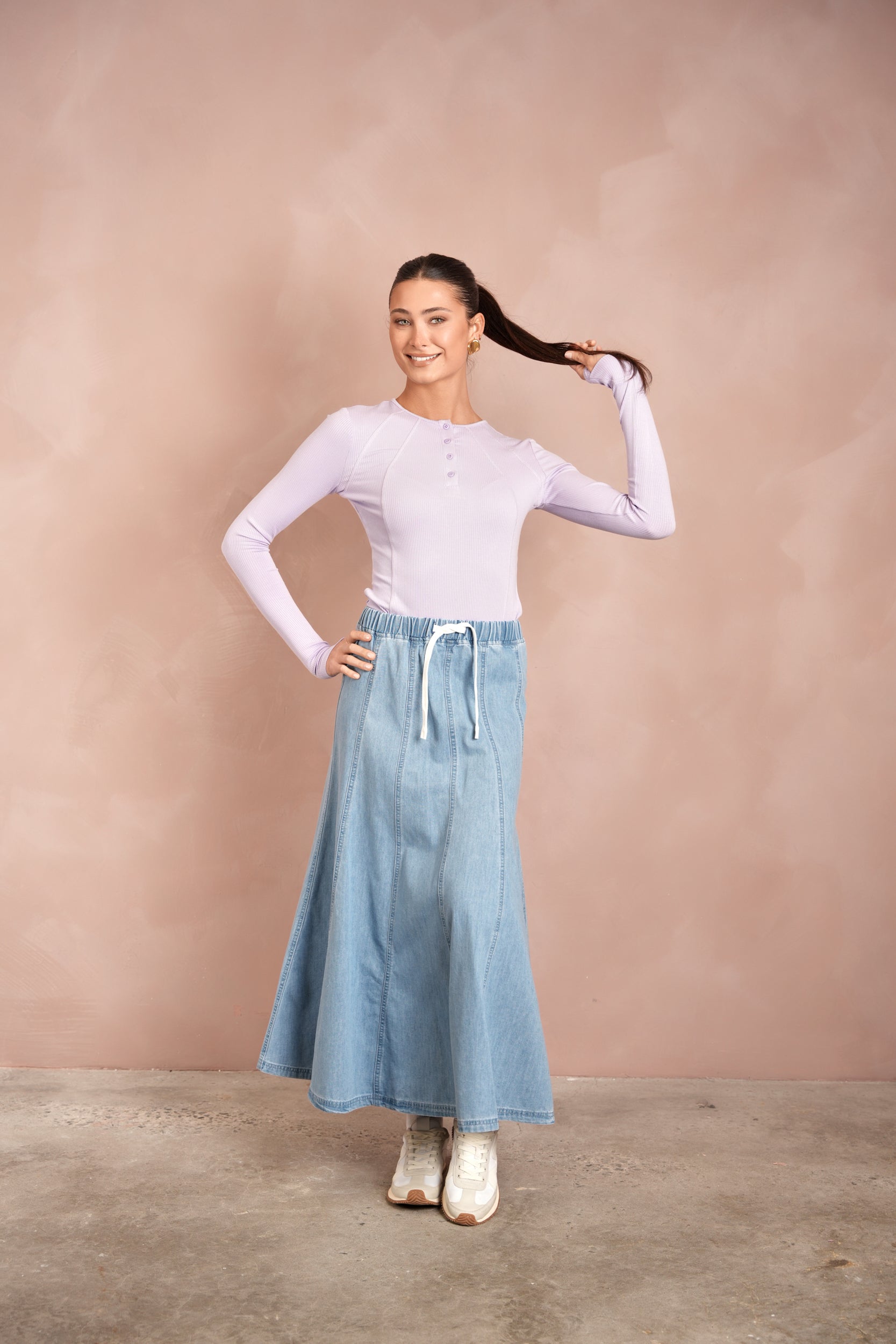 Henley Neck Soft Rib Tee