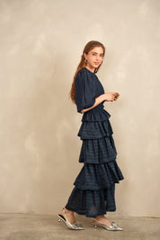 Tiered A-Line Maxi Skirt