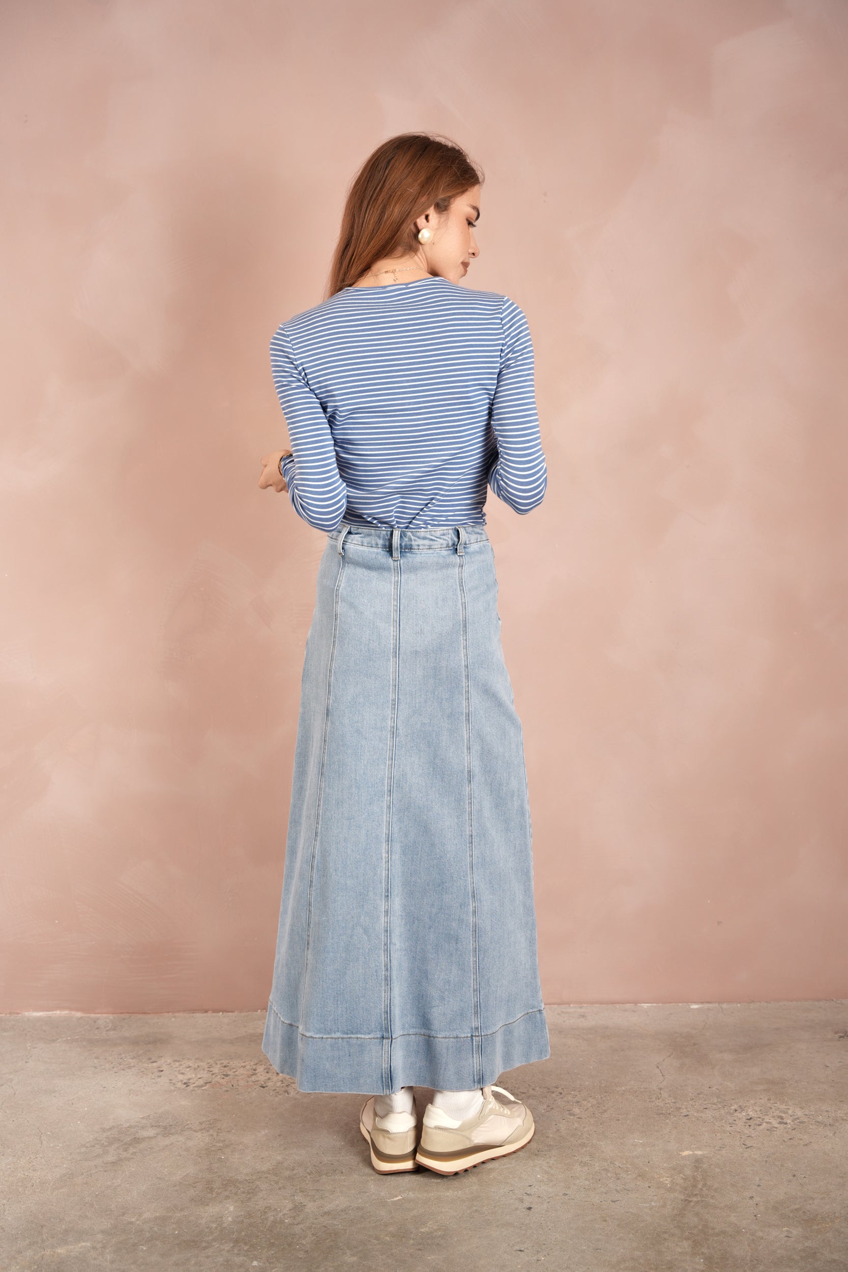 Denim Panel Skirt