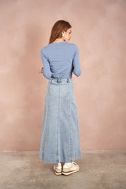 Denim Panel Skirt
