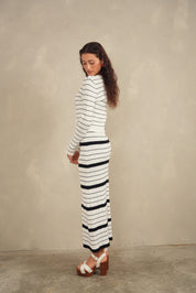 Pointelle Striped Cardigan
