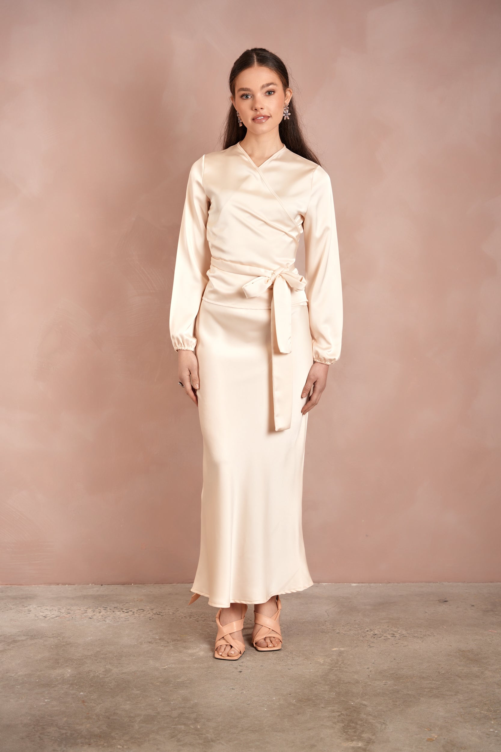 Satin Wrap Top