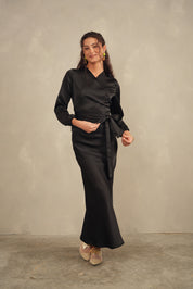 Satin Wrap Top
