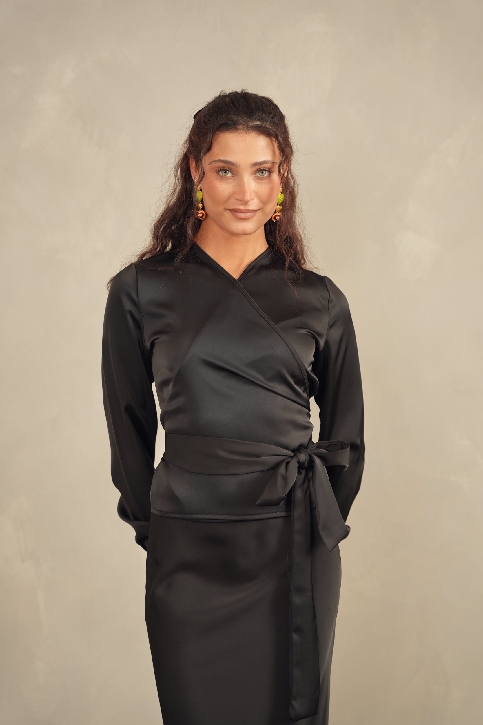 Satin Wrap Top