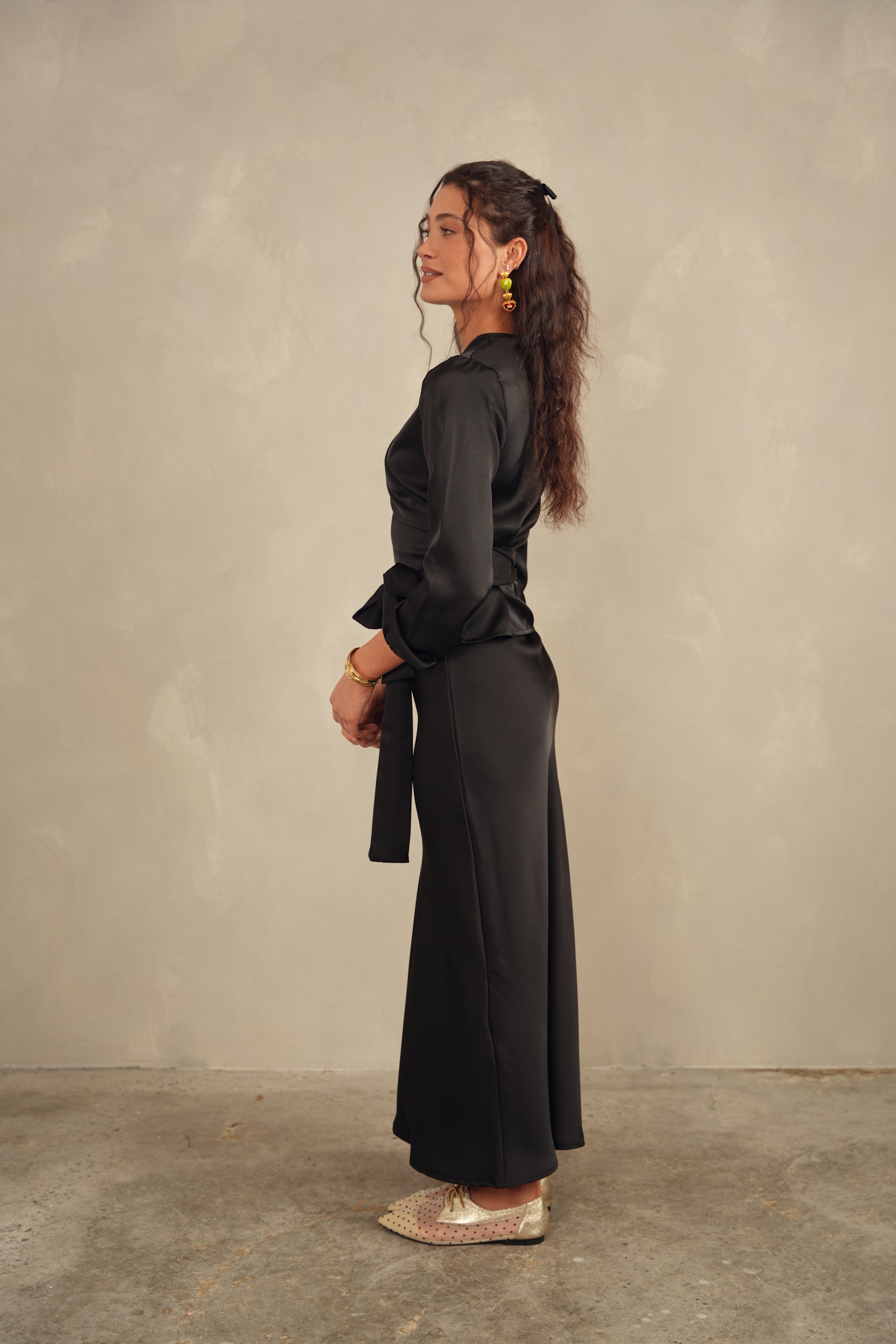Satin Wrap Top