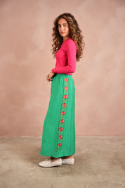 Flower Embroidered Skirt